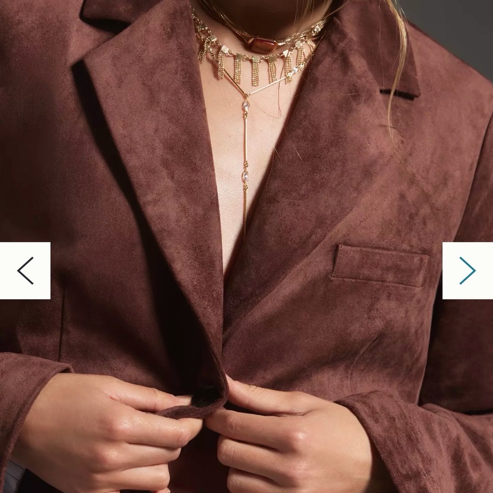 DOLAN Faux-Suede Boyfriend Blazer Size M - Picture 10 of 12